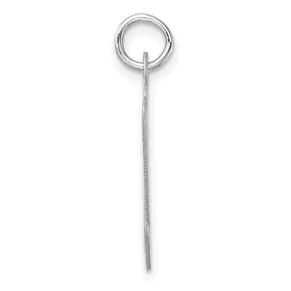 Large Sterling Silver Rhodium-plated Script Letter M Initial Charm