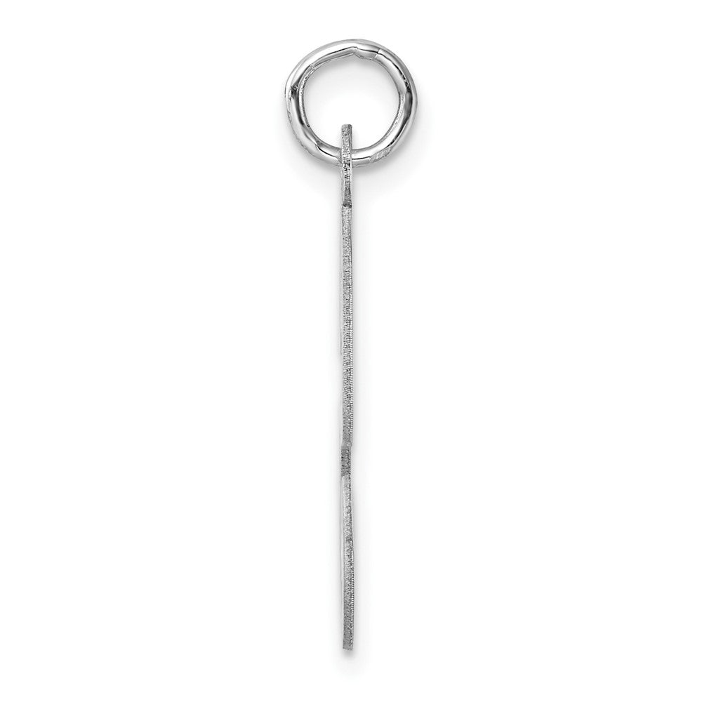Large Sterling Silver Rhodium-plated Script Letter S Initial Charm
