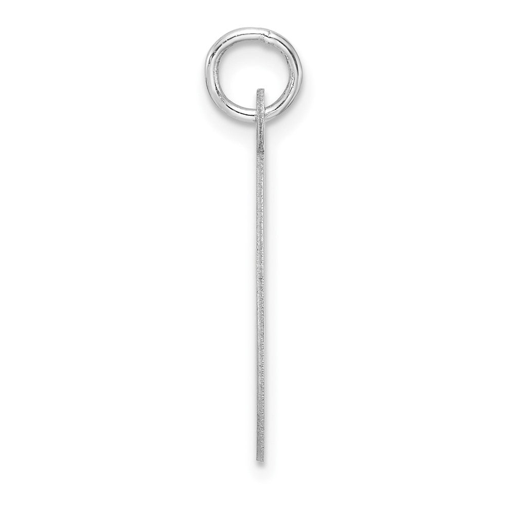 Large Sterling Silver Rhodium-plated Fancy Script Letter C Initial Charm