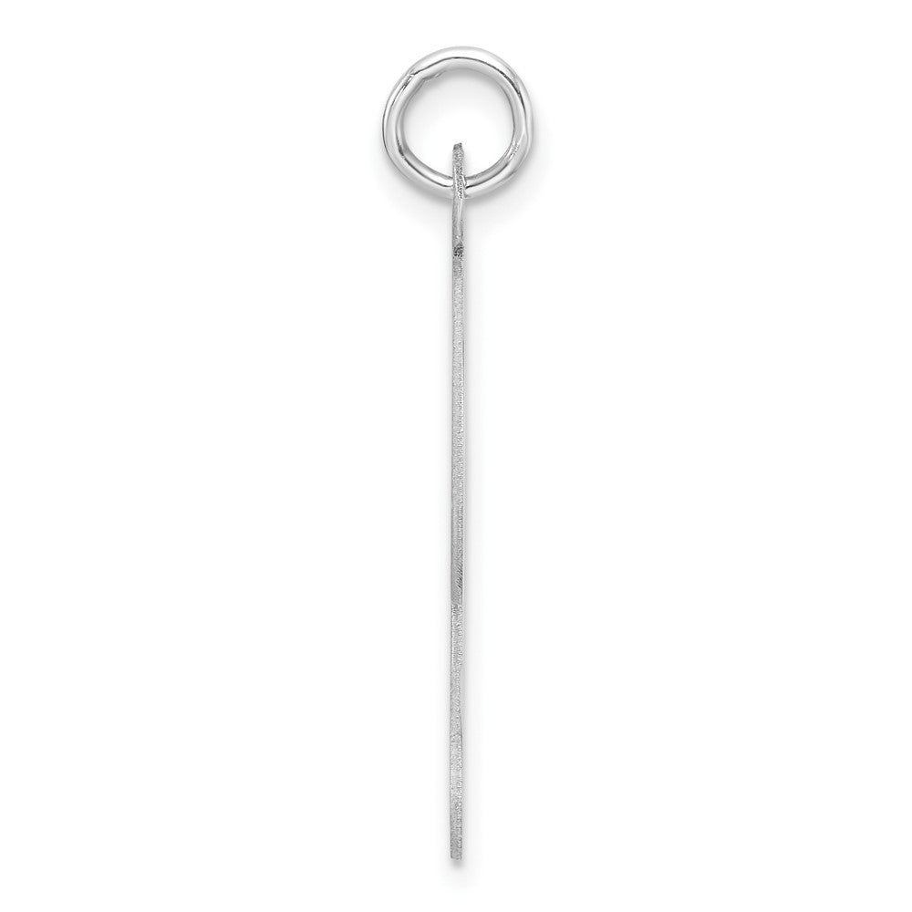 Large Sterling Silver Rhodium-plated Fancy Script Letter L Initial Charm