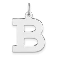 Large Sterling Silver Rhodium-plated Block Letter B Initial Charm