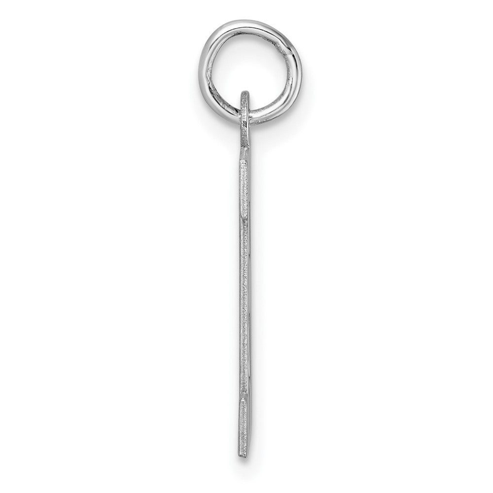 Large Sterling Silver Rhodium-plated Block Letter H Initial Charm