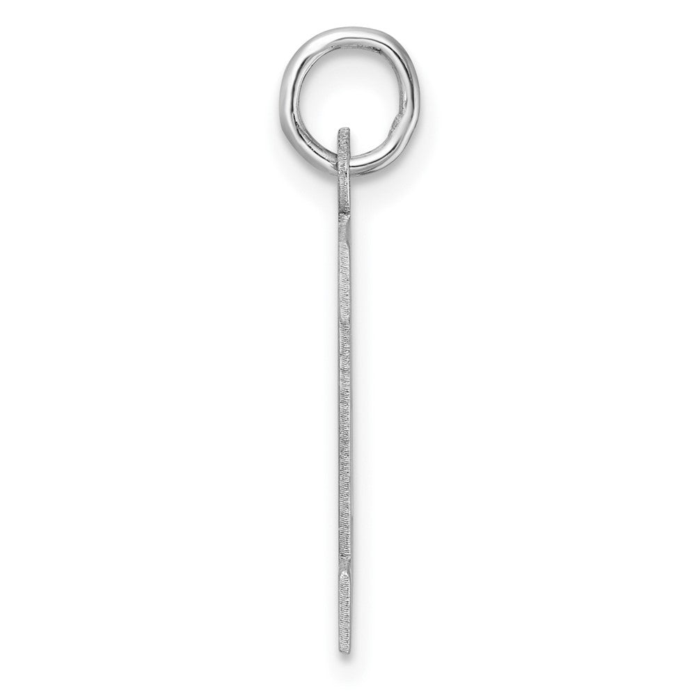 Large Sterling Silver Rhodium-plated Block Letter L Initial Charm