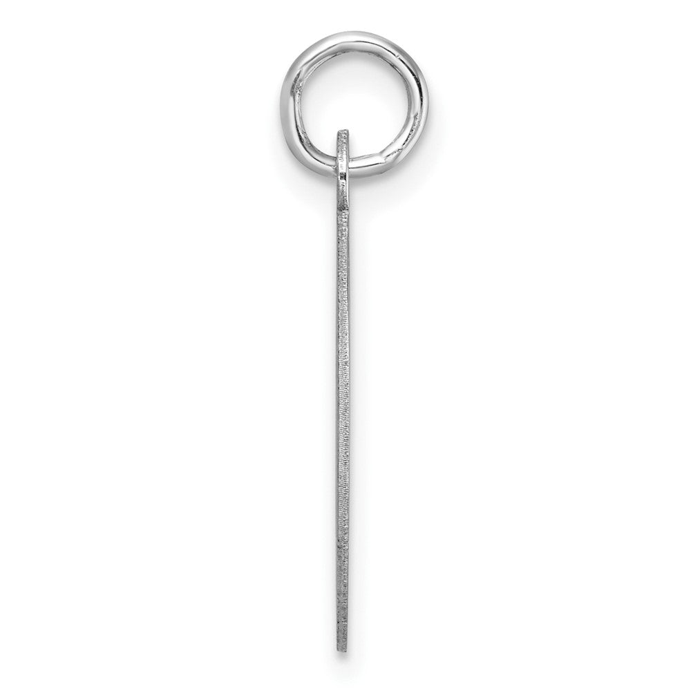 Large Sterling Silver Rhodium-plated Block Letter O Initial Charm