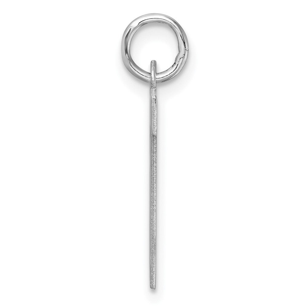 Large Sterling Silver Rhodium-plated Block Letter W Initial Charm