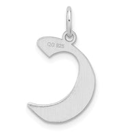 Small Sterling Silver Rhodium-plated Artisan Block Letter C Initial Charm