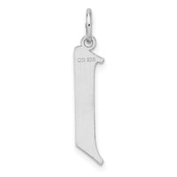 Small Sterling Silver Rhodium-plated Artisan Block Letter J Initial Charm