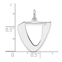 Small Sterling Silver Rhodium-plated Artisan Block Letter U Initial Charm