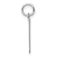 Small Sterling Silver Rhodium-plated Artisan Block Letter V Initial Charm
