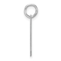 Small Sterling Silver Rhodium-plated Artisan Block Letter W Initial Charm