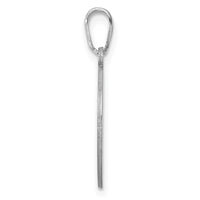 Small Sterling Silver Rhodium-plated Fancy Script Letter Y Initial Pendant
