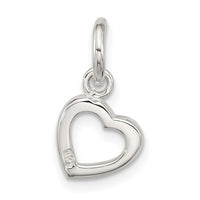 Sterling Silver Polished Open Heart Pendant