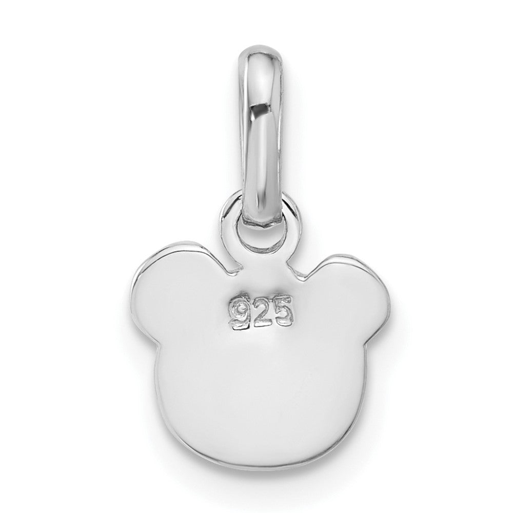 Sterling Silver Rhodium-plated Enameled Panda Charm Pendant