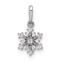 Sterling Silver Rhodium-plated Polished CZ Snowflake Pendant
