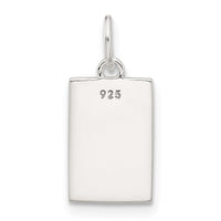 Sterling Silver E-coated Rose Charm