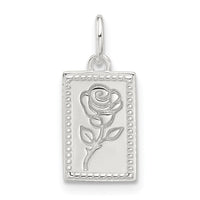 Sterling Silver E-coated Rose Charm