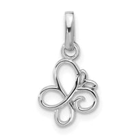 Sterling Silver Rhodium-plated Butterfly Pendant