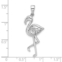 Sterling Silver Rhodium-Plated Polished Flamingo Pendant
