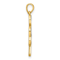 Sterling Silver Polished Gold-tone Glitter Paper Clover Pendant