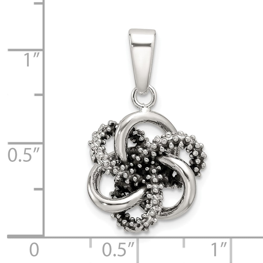 Sterling Silver Antiqued and Polished Love Knot Pendant