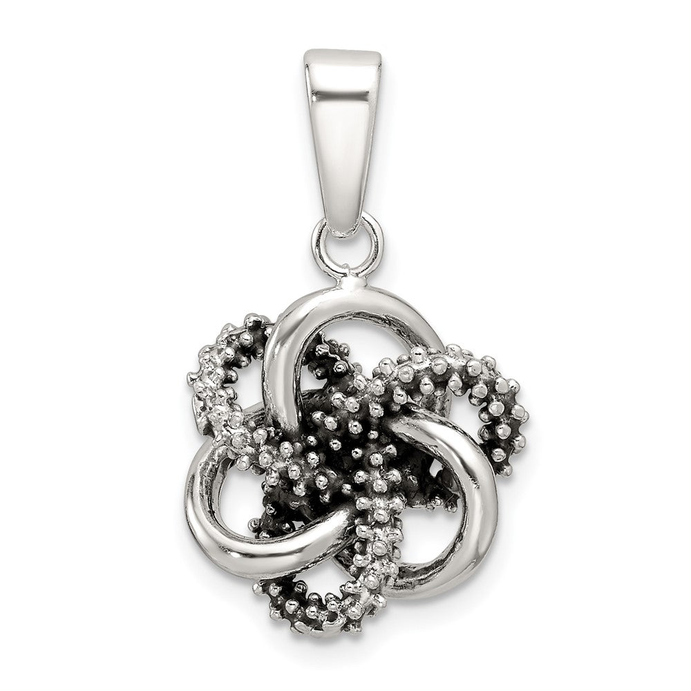 Sterling Silver Antiqued and Polished Love Knot Pendant