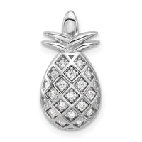 Pure Fire Sterling Silver Rhod-plated CZ Pineapple Pendant