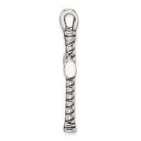 Sterling Silver Polished and Antiqued Cross Pendant