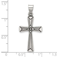Sterling Silver Antiqued Solid Cross Pendant