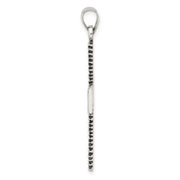 Sterling Silver Antiqued Solid Textured Cross Pendant