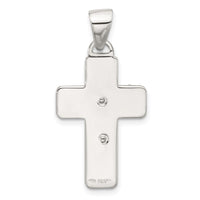 Sterling Silver Satin and Polished Crucifix Cross Pendant