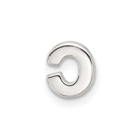 Sterling Silver E-coated Letter C Slide Charm