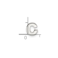 Sterling Silver E-coated Letter C Slide Charm