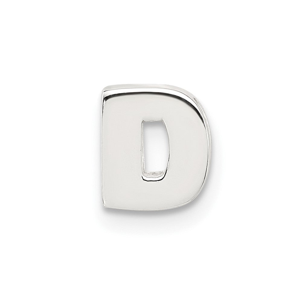 Sterling Silver E-coated Letter D Slide Charm
