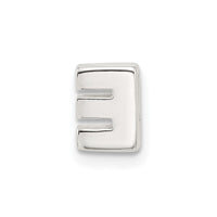 Sterling Silver E-coated Letter E Slide Charm