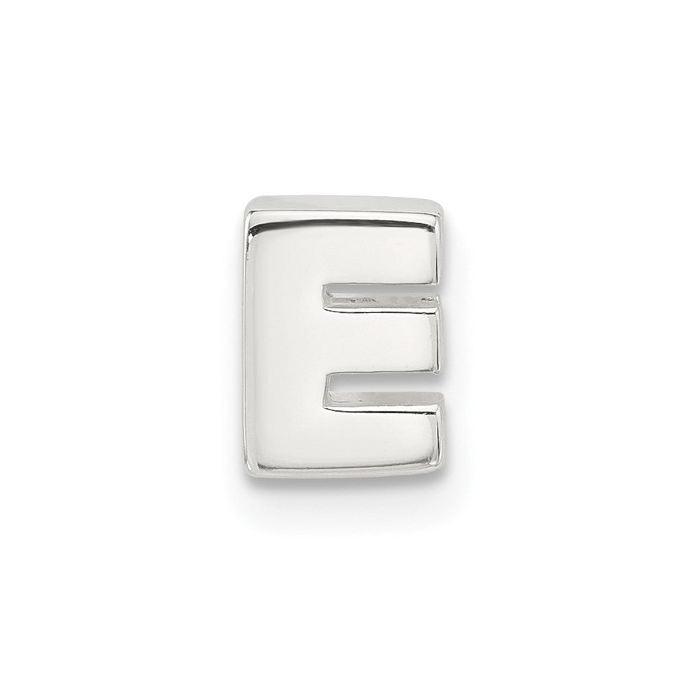 Sterling Silver E-coated Letter E Slide Charm