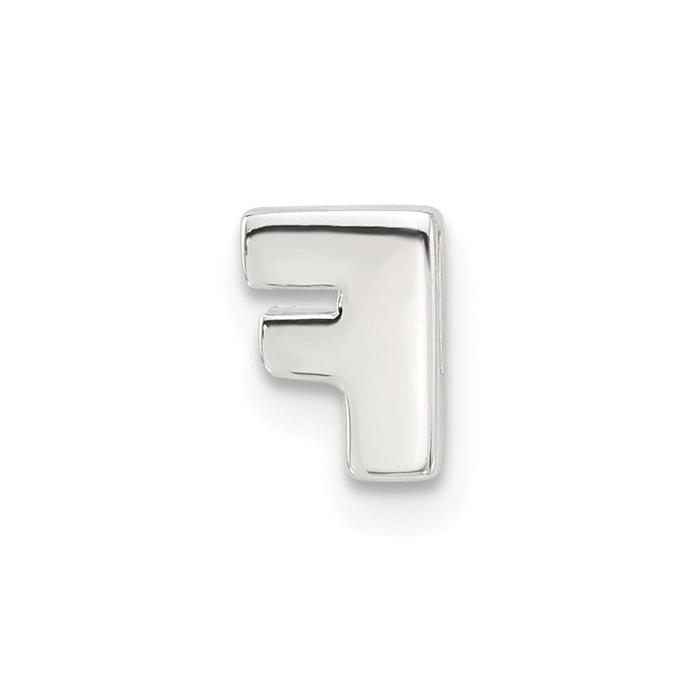 Sterling Silver E-coated Letter F Slide Charm