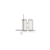 Sterling Silver E-coated Letter H Slide Charm