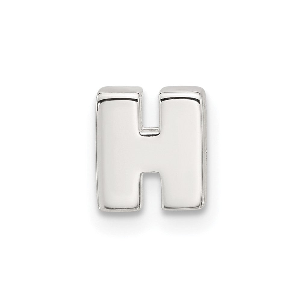 Sterling Silver E-coated Letter H Slide Charm