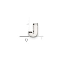 Sterling Silver E-coated Letter J Slide Charm