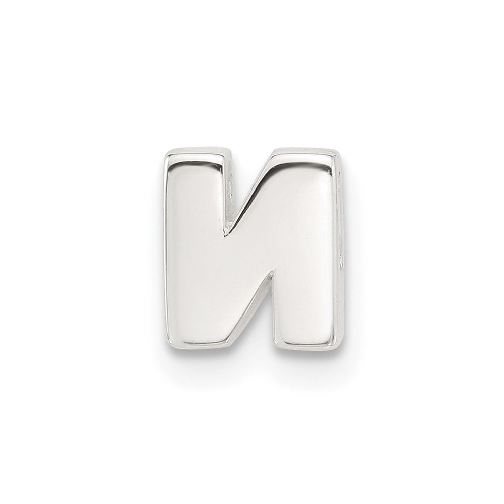 Sterling Silver E-coated Letter N Slide Charm
