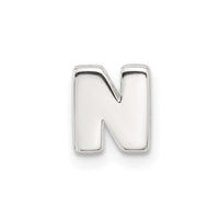 Sterling Silver E-coated Letter N Slide Charm