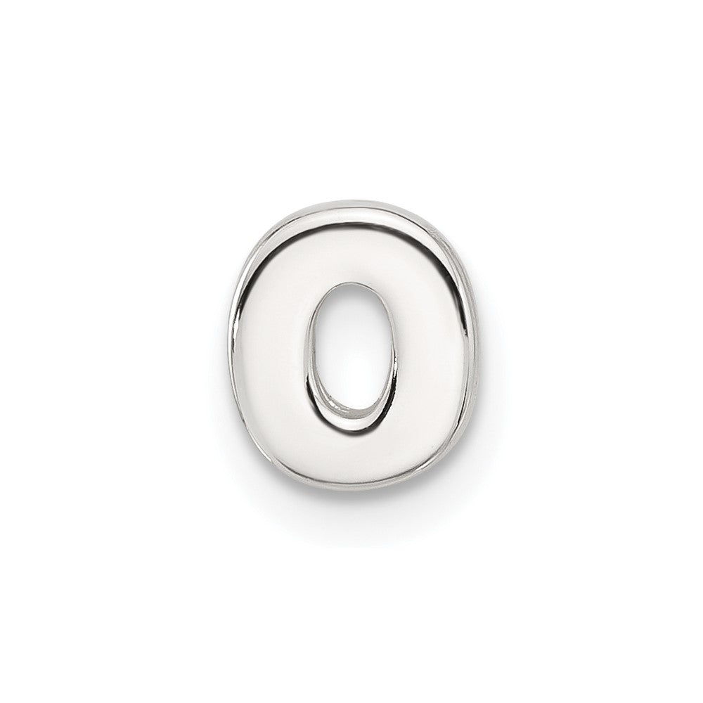 Sterling Silver E-coated Letter O Slide Charm