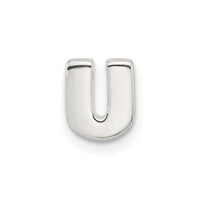 Sterling Silver E-coated Letter U Slide Charm