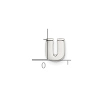 Sterling Silver E-coated Letter U Slide Charm