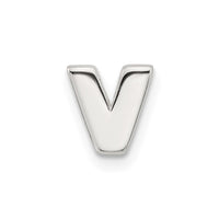 Sterling Silver E-coated Letter V Slide Charm