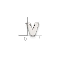 Sterling Silver E-coated Letter V Slide Charm