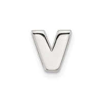Sterling Silver E-coated Letter V Slide Charm
