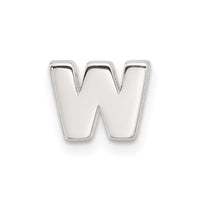 Sterling Silver E-coated Letter W Slide Charm