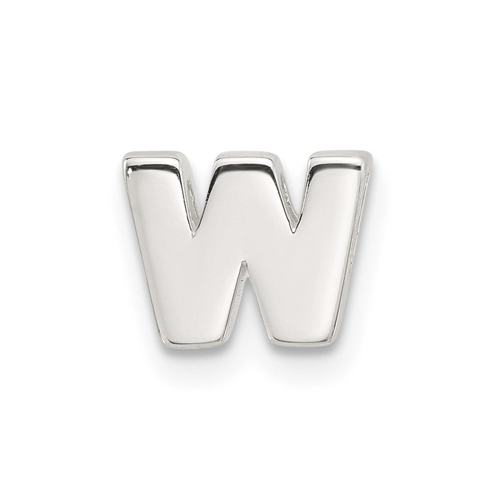 Sterling Silver E-coated Letter W Slide Charm