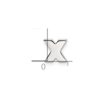 Sterling Silver E-coated Letter X Slide Charm